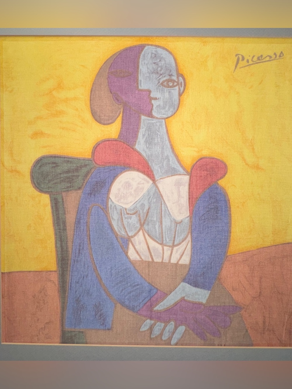 Authorized PICASSO SCARF framed and matted